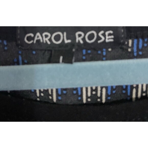 Carol Rose Shirt Long Sleeve Split Back High Low Black Blue Women’s Size L - Picture 2 of 8